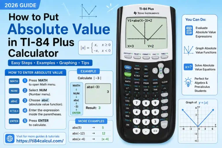How to Put Absolute Value in TI-84 Plus Calculator (2026) 1 How to Put Absolute Value in TI-84 Plus Calculator (2026)