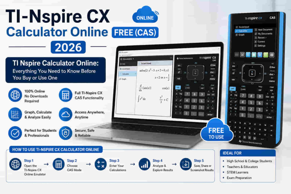 TI Nspire CX Calculator Online Free (CAS) 2026 1 TI Nspire CX Calculator Online Free (CAS) 2026